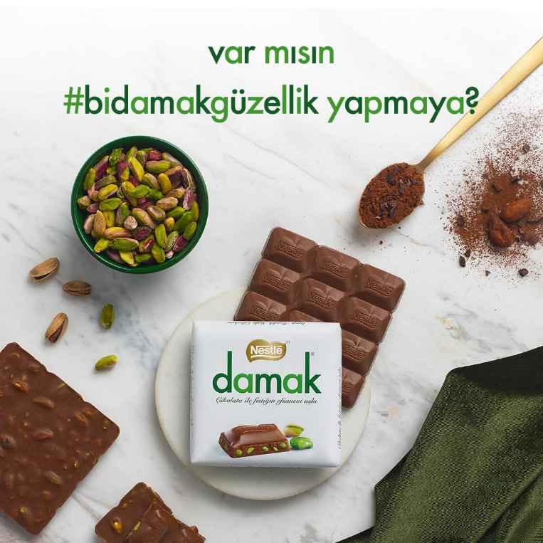 Nestlé Damak Milk – Pisztáciás tejcsokoládé (60 g)