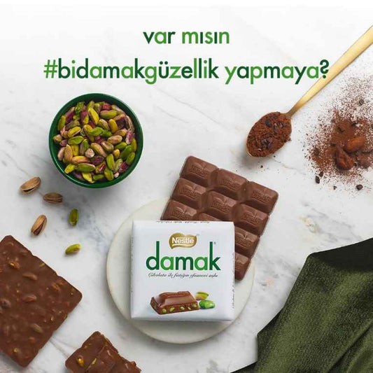 Nestlé Damak Milk – Pisztáciás tejcsokoládé (60 g)