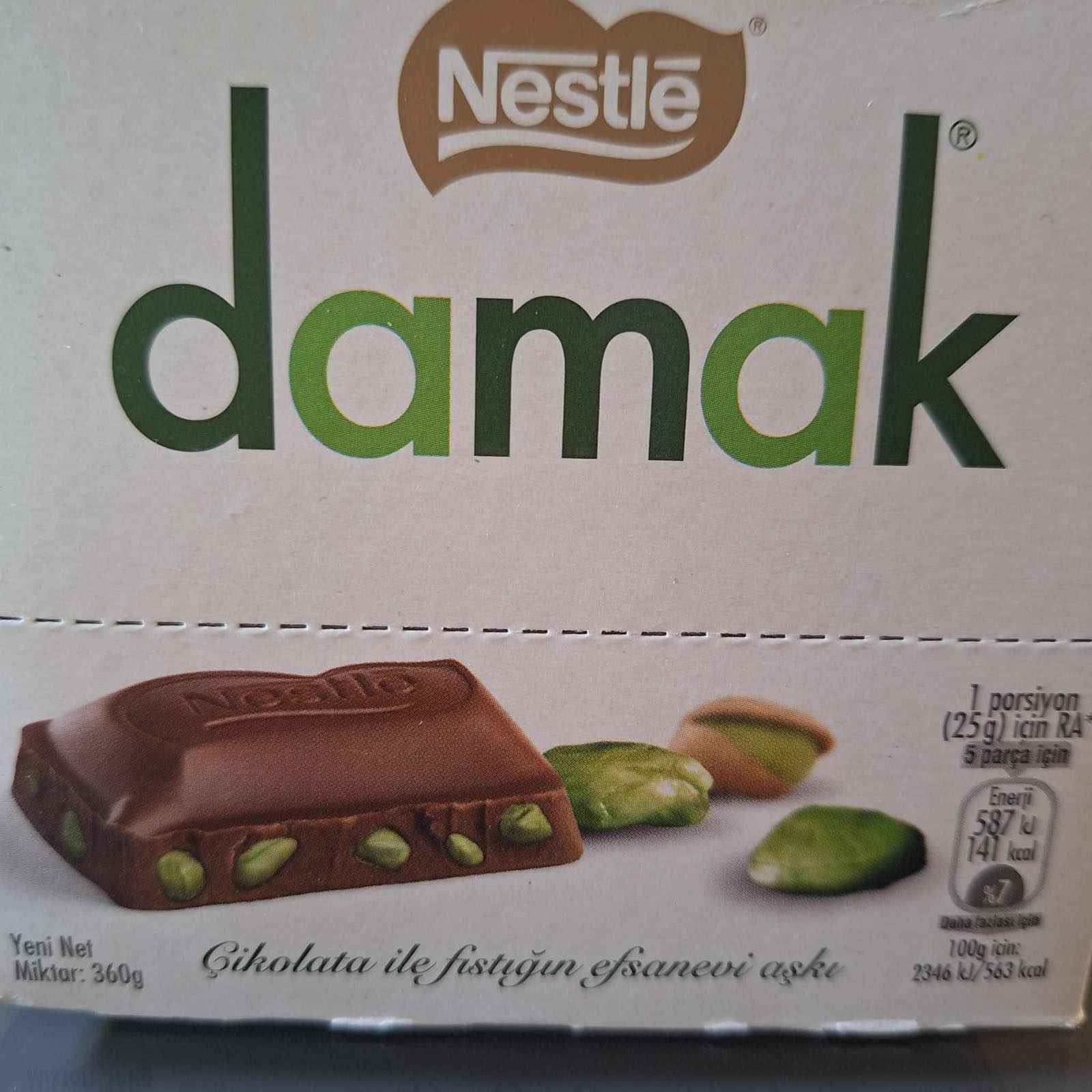 Nestlé Damak Milk – Pisztáciás tejcsokoládé (60 g)